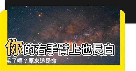 右手臂長白毛|手臂上長白色毛是怎麼回事？